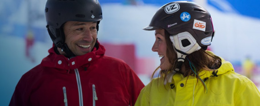 Man and woman on the slope