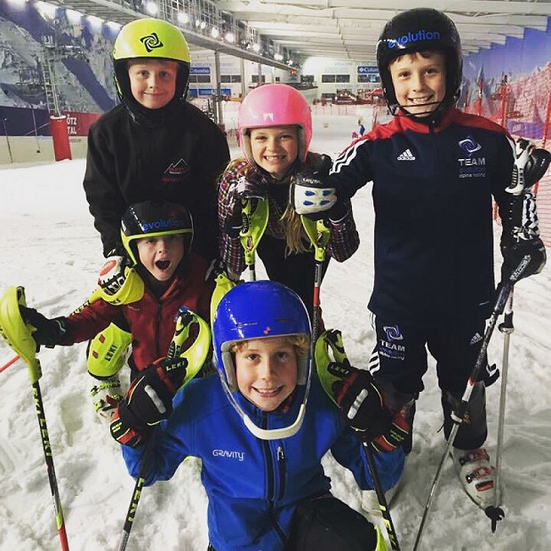 group of junior ski racers