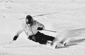 Skier pole planting 