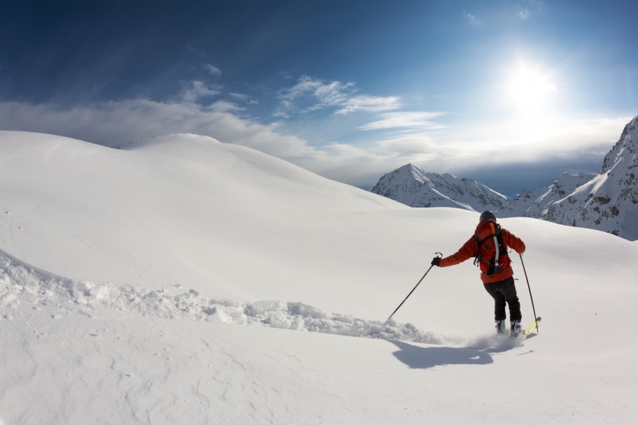 Skier in powder